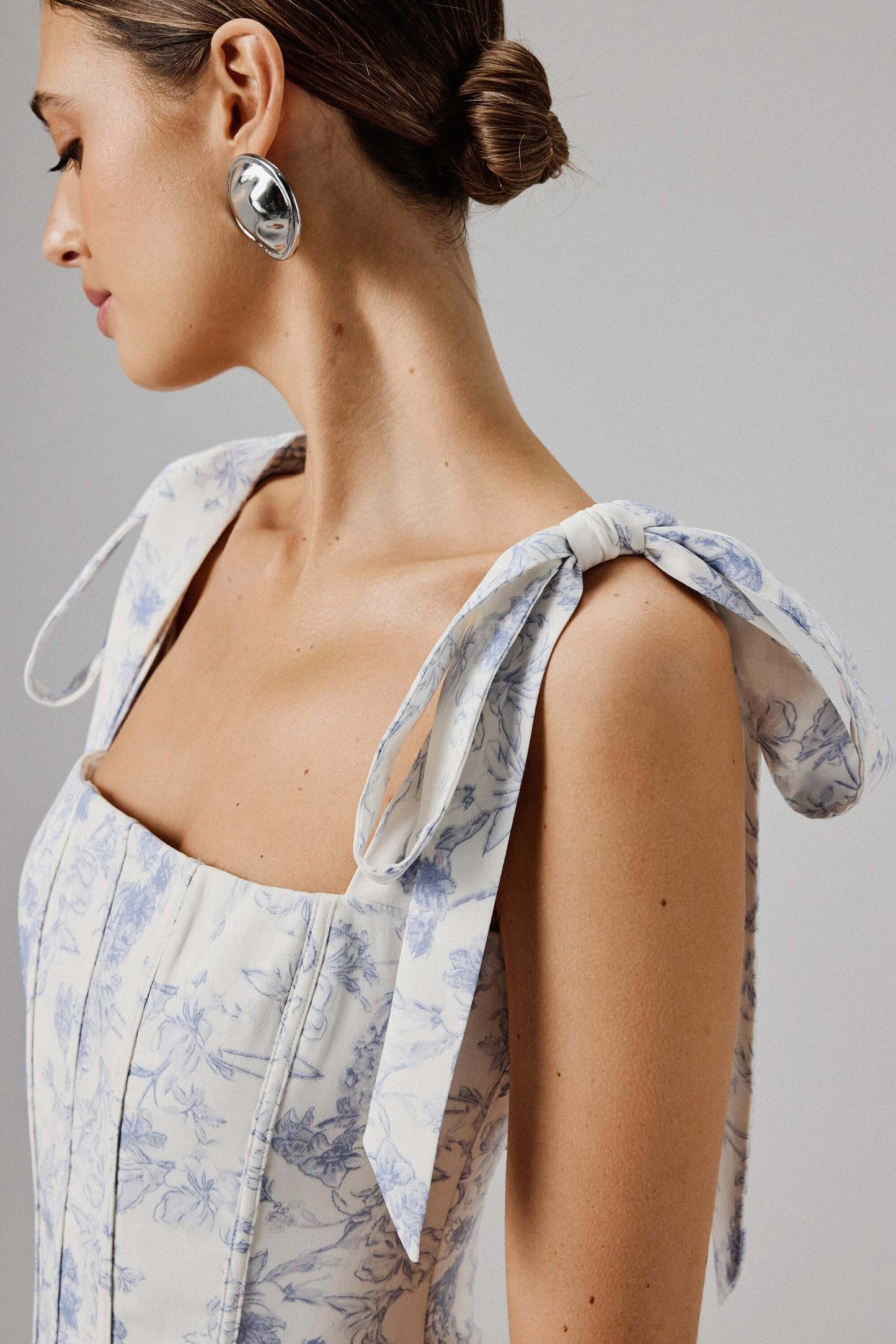 Tie Shoulder Bubble Hem Mini Dress