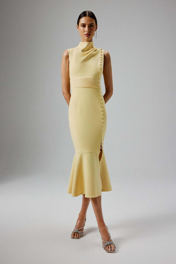 High Neck Midi Dress