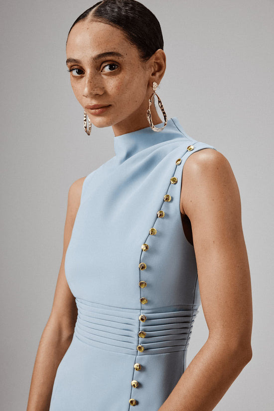High Neck Midi Dress