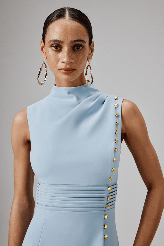 High Neck Midi Dress