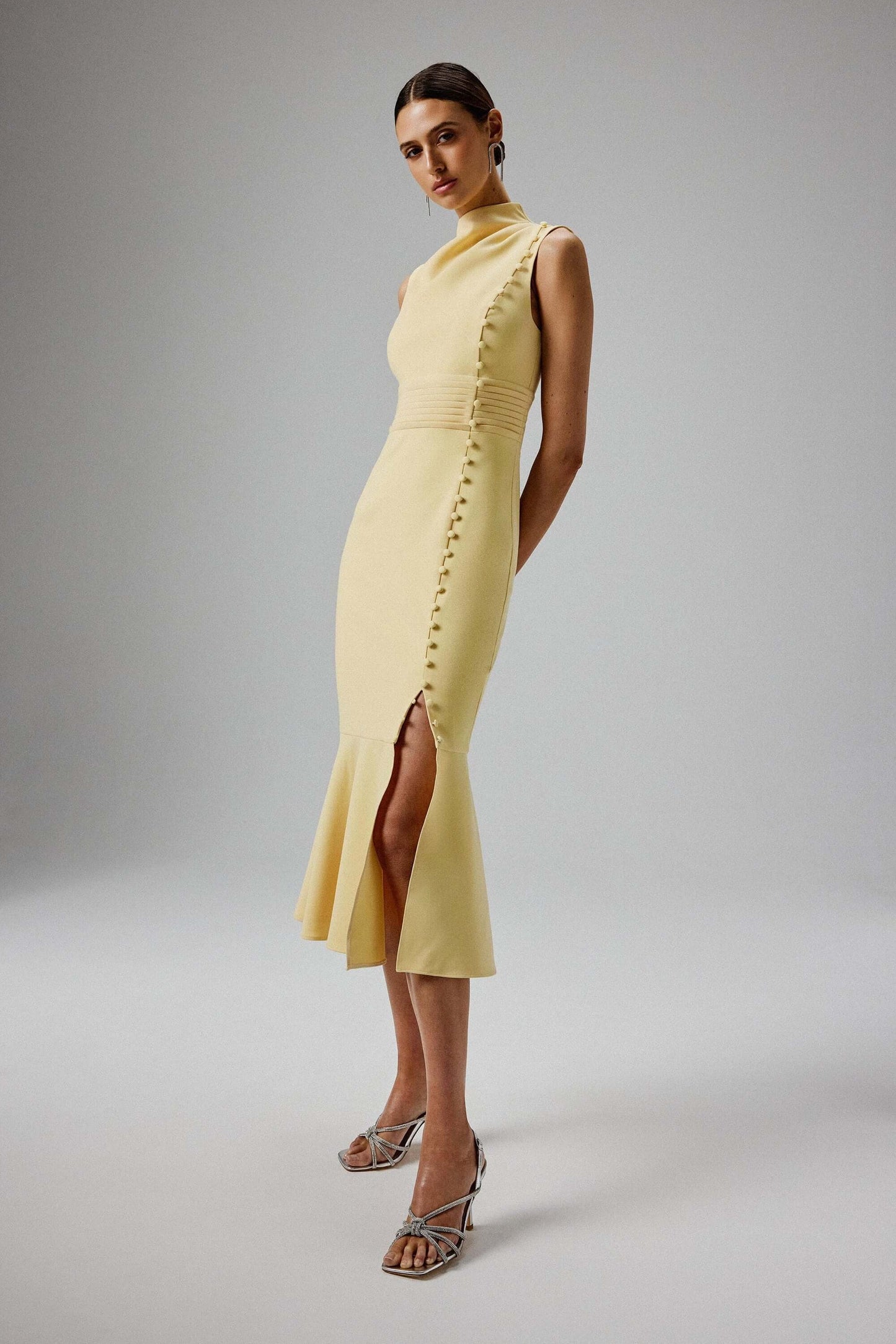 High Neck Midi Dress