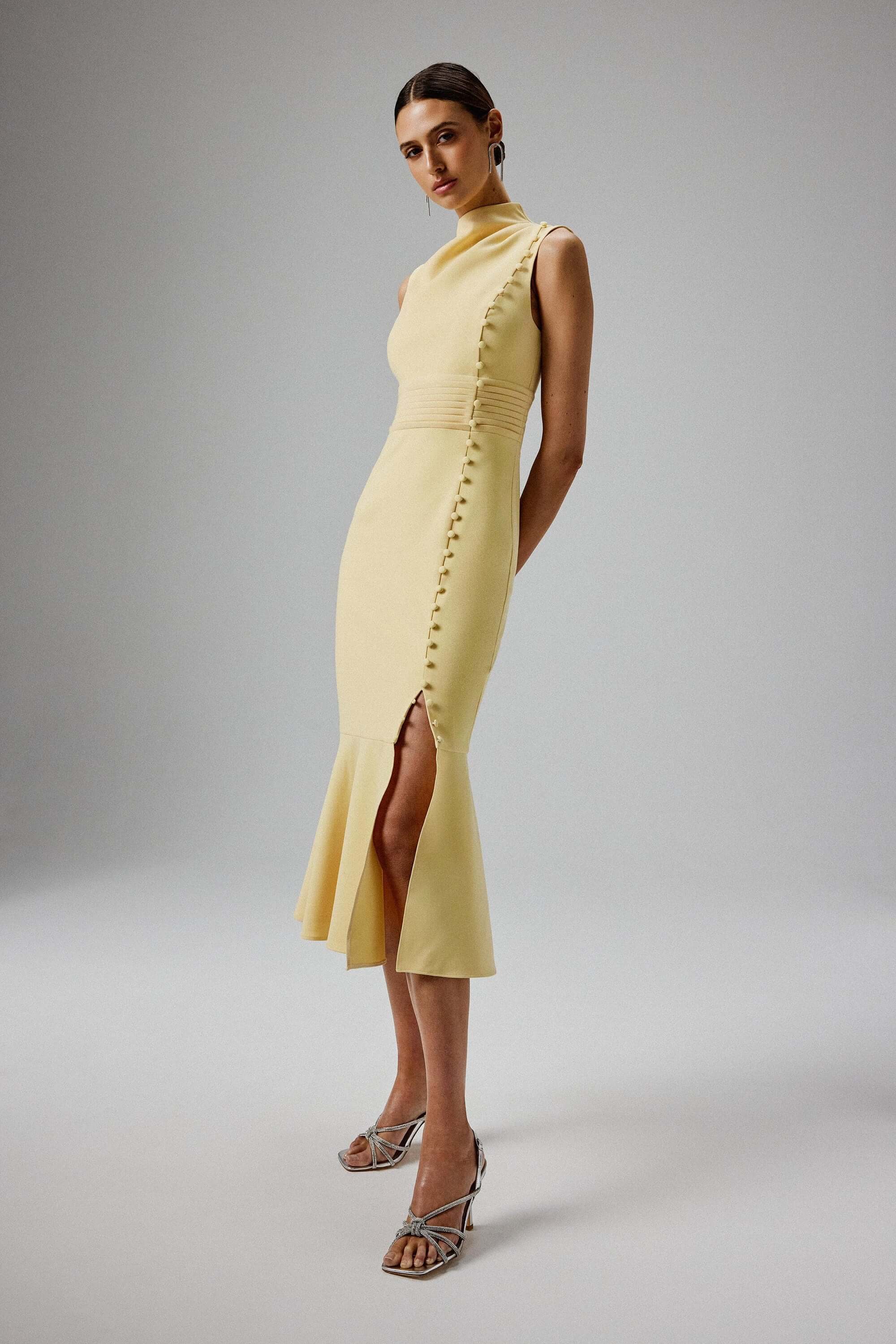 High Neck Midi Dress
