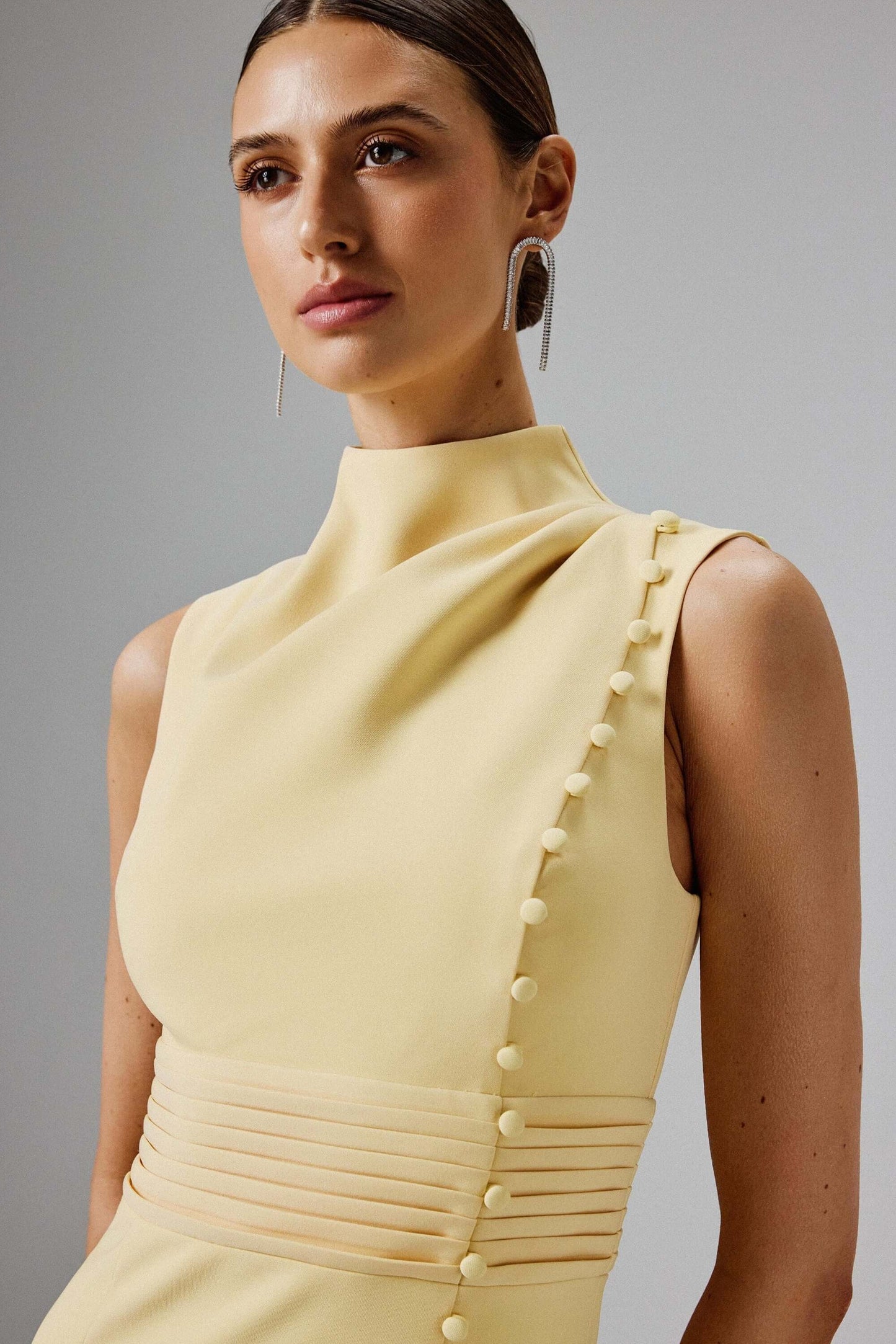 High Neck Midi Dress