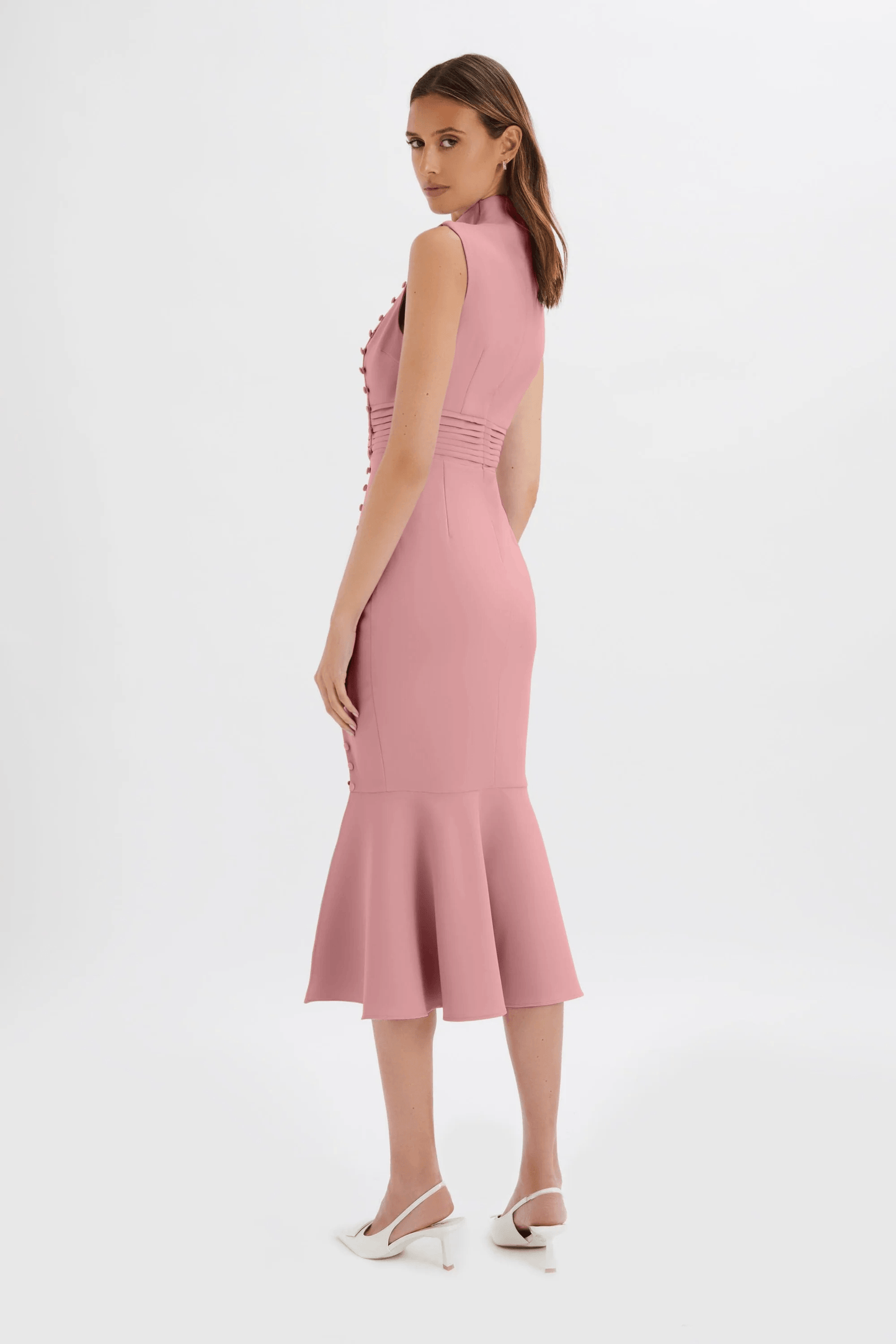 High Neck Midi Dress