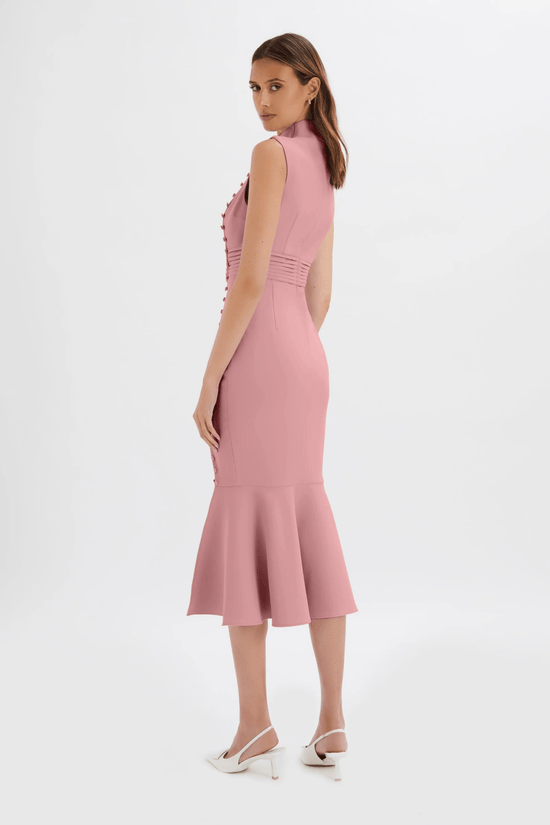 High Neck Midi Dress