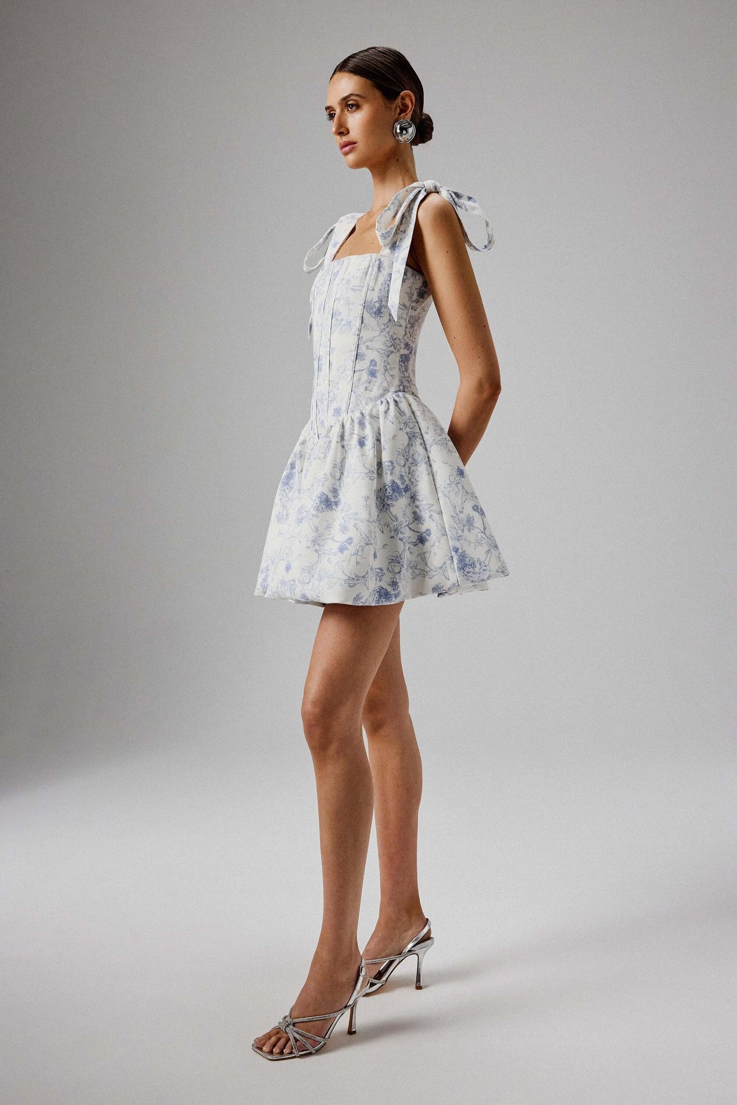 Tie Shoulder Bubble Hem Mini Dress