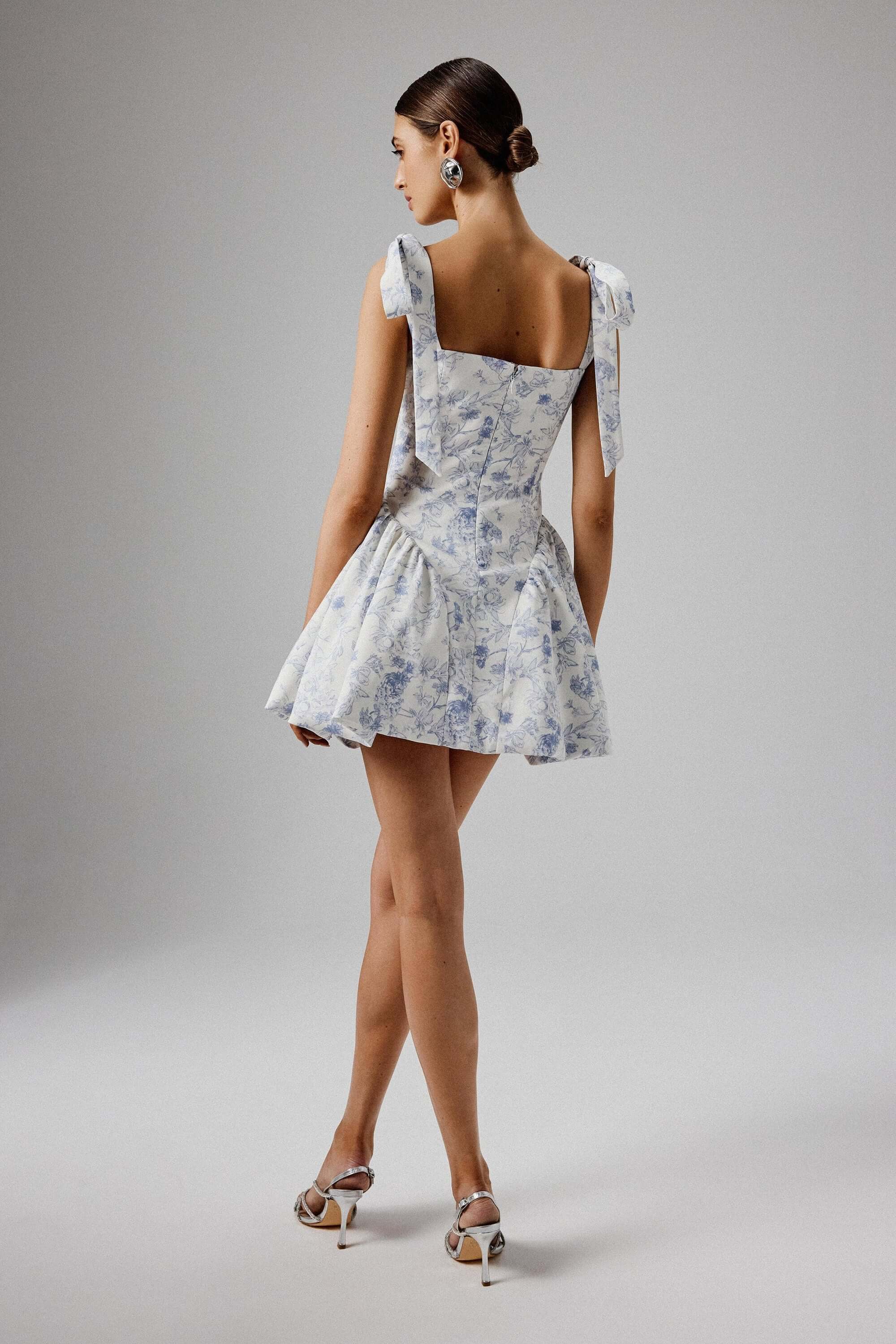 Tie Shoulder Bubble Hem Mini Dress