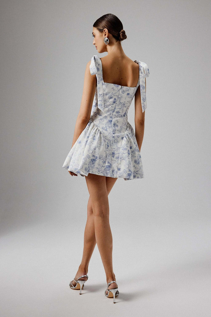 Tie Shoulder Bubble Hem Mini Dress