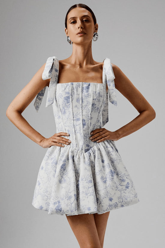 Tie Shoulder Bubble Hem Mini Dress